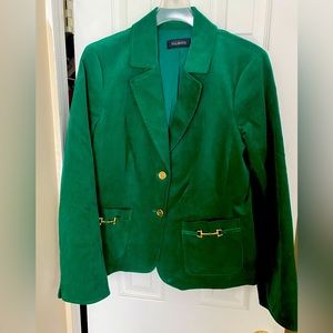 Talbots Women Green Blazer Size 12 Corduroy